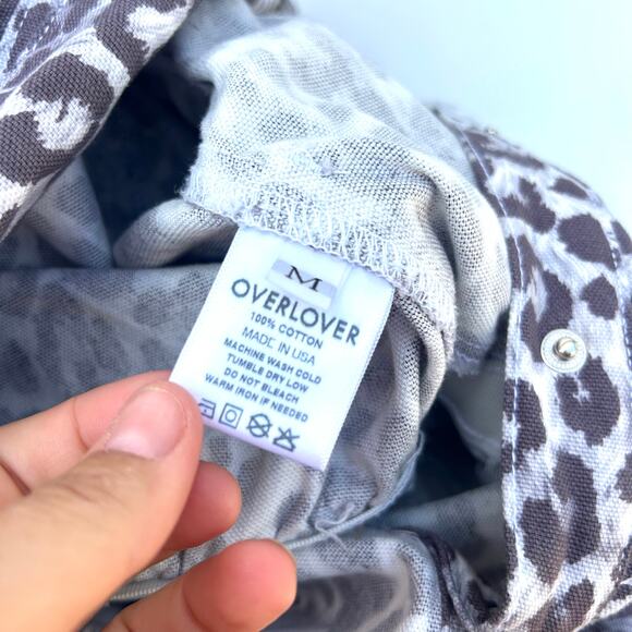 Overlover Hope Canvas Jumpsuit Boilersuit Lilac Leopard Medium Revolve - Picture 12 of 12